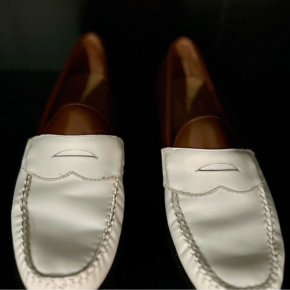 G.H. Bass & Co. White and Brown Loafers